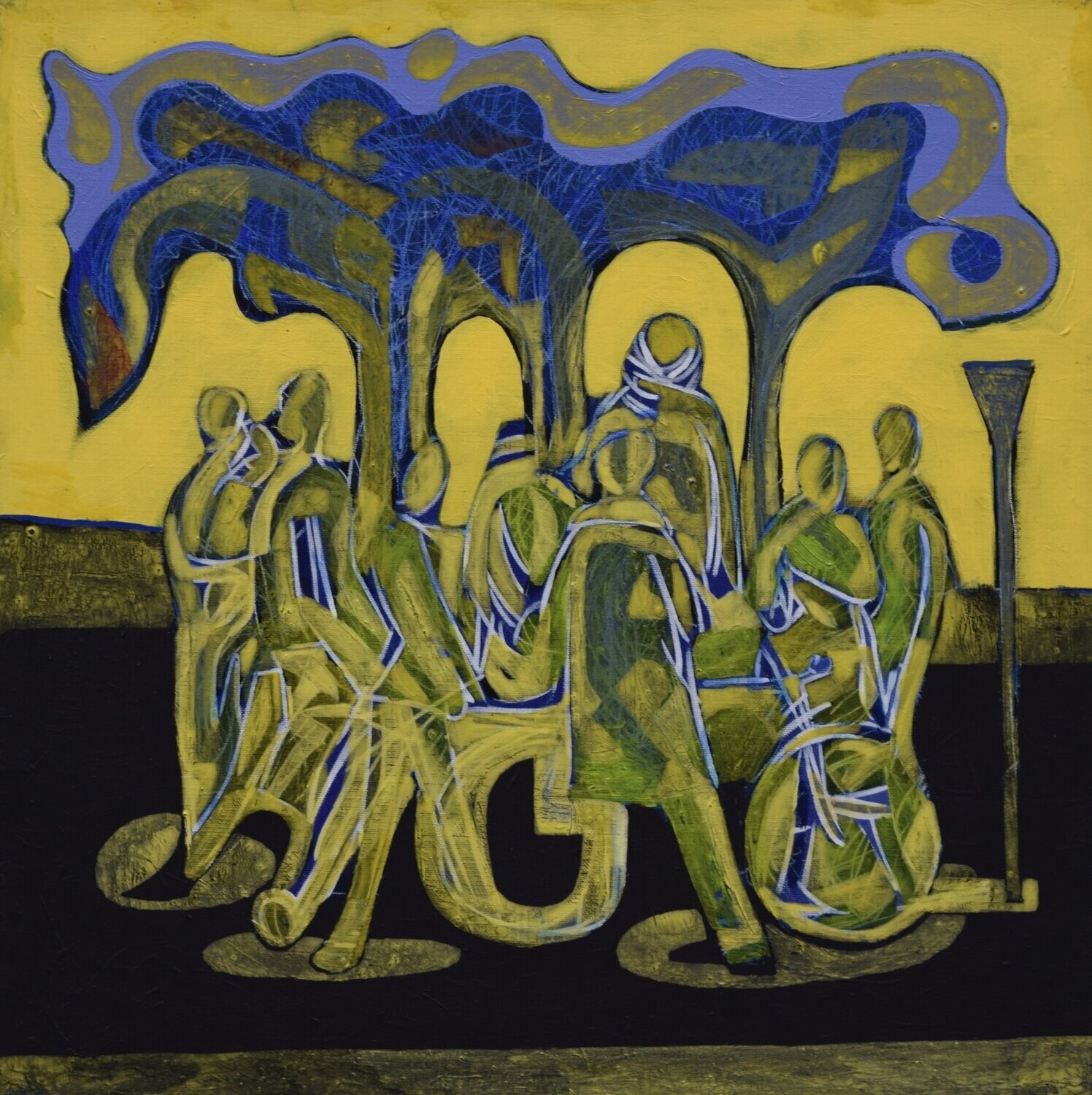 Human  -  Acryilc  on canvas  /  Figurative , Light as Form   // Size :  ca. 60 x 60 x 2 cm,