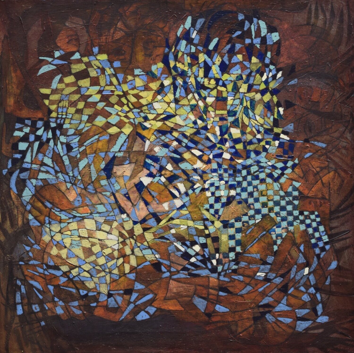 Human  -  Acryilc  on canvas  /  Figurative , Light as Form   // Size :  ca. 60 x 60 x 2 cm,