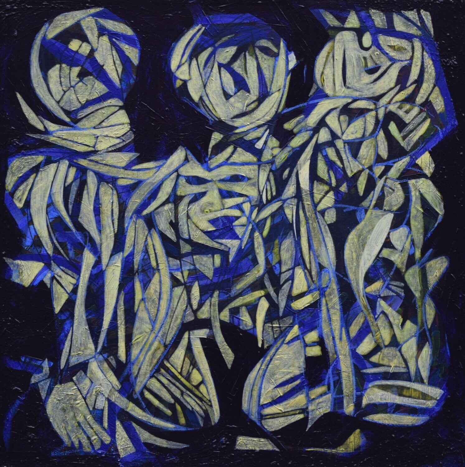 Human  -  Acryilc  on canvas  /  Figurative , Light as Form   // Size :  ca. 60 x 60 x 2 cm,