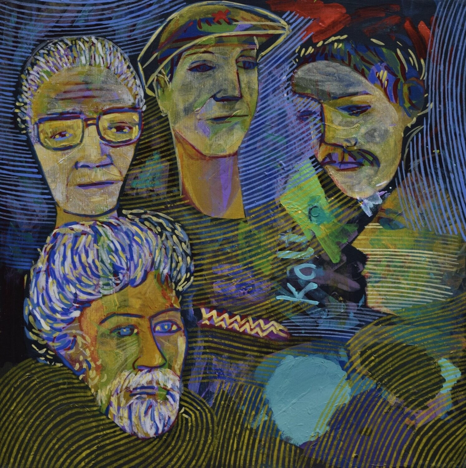 Human  -  Acryilc  Painting  // Size :  ca. 60 x 60 x 2 cm,