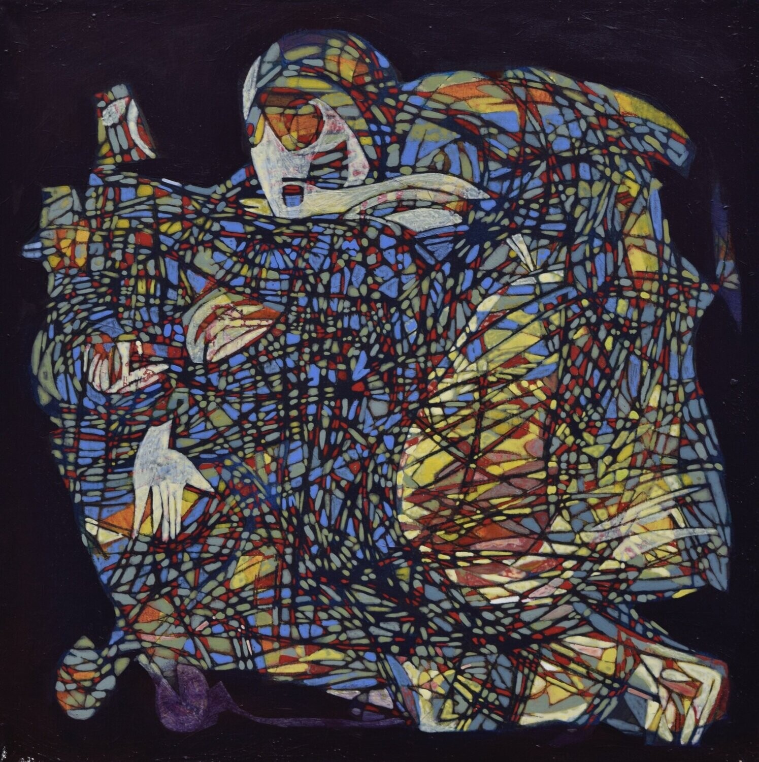 Human  -  Acryilc  on canvas  /  Figurative , Light as Form   // Size :  ca. 60 x 60 x 2 cm,