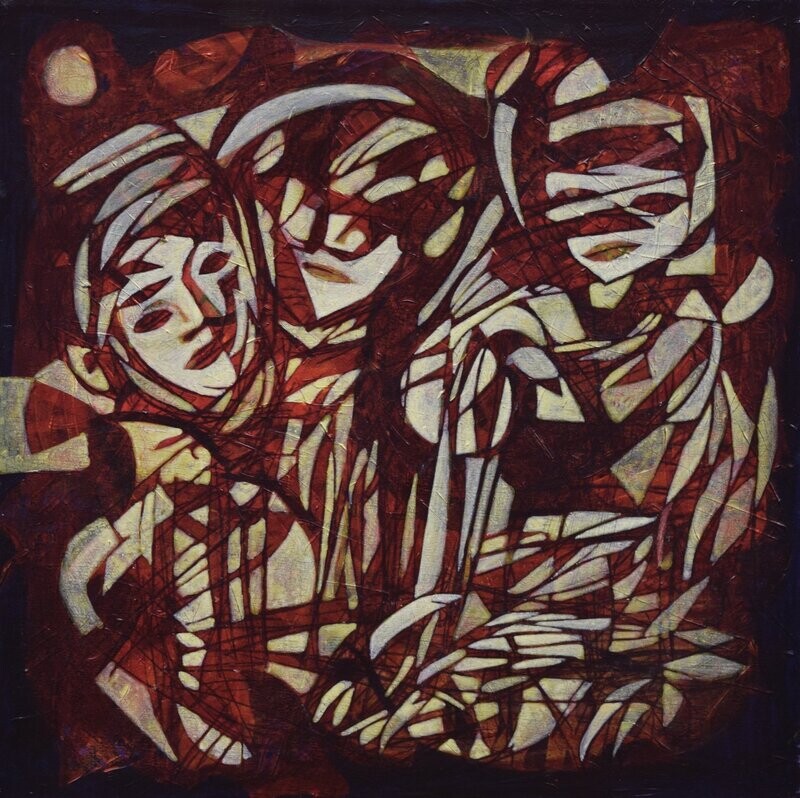 Human - Acryilc on canvas / Figurative , Light as Form // Size : ca. 60 x 60 x 2 cm, Human - Acryilc on canvas / Figurative , Light as Form // Size : ca. 60 x 60 x 2 cm,