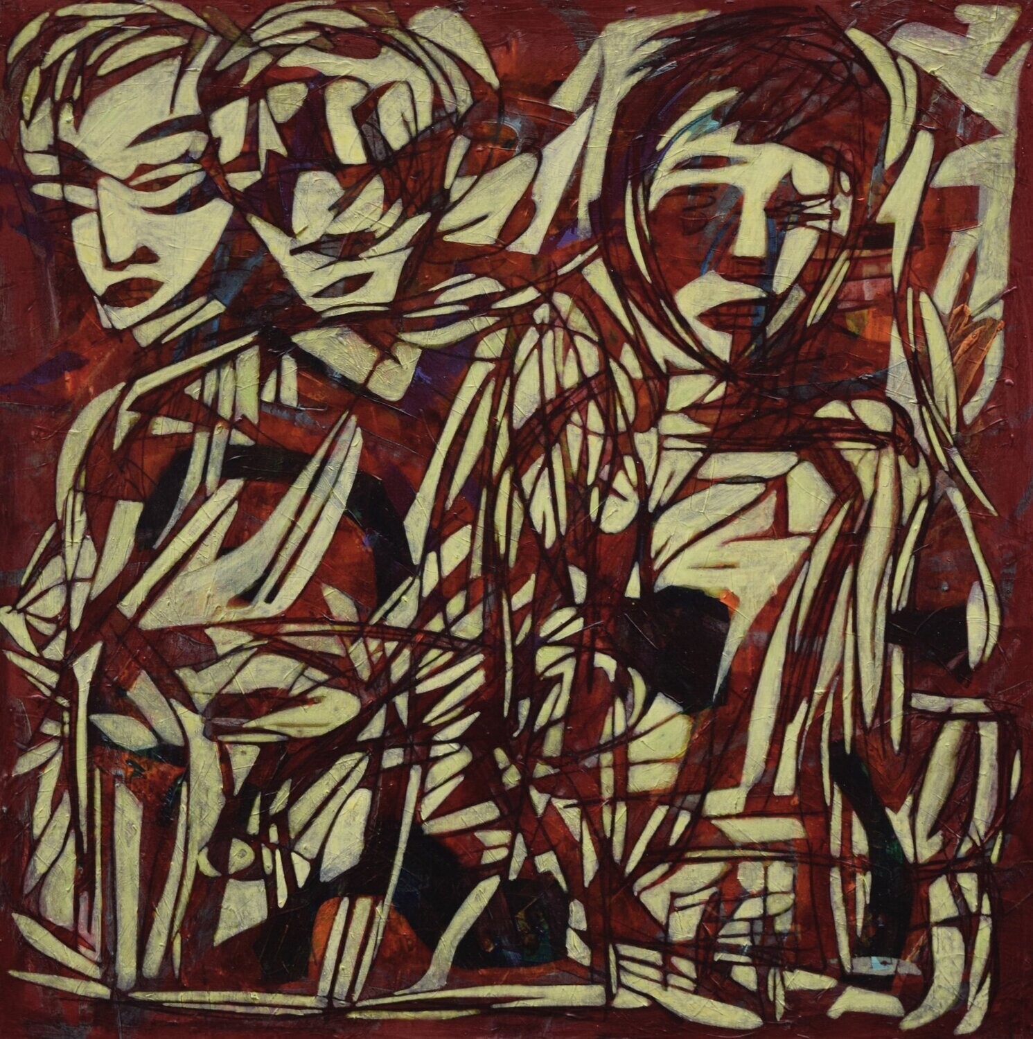 Human  -  Acryilc  Painting  // Size :  ca. 60 x 60 x 2 cm,