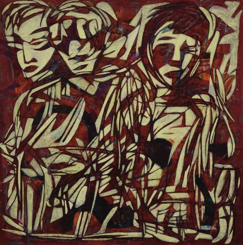 Human - Acryilc Painting // Size : ca. 60 x 60 x 2 cm, Human - Acryilc Painting // Size : ca. 60 x 60 x 2 cm,