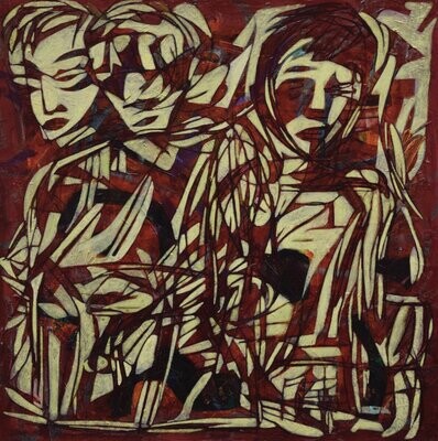 Human - Acryilc Painting // Size : ca. 60 x 60 x 2 cm, Human - Acryilc Painting // Size : ca. 60 x 60 x 2 cm,