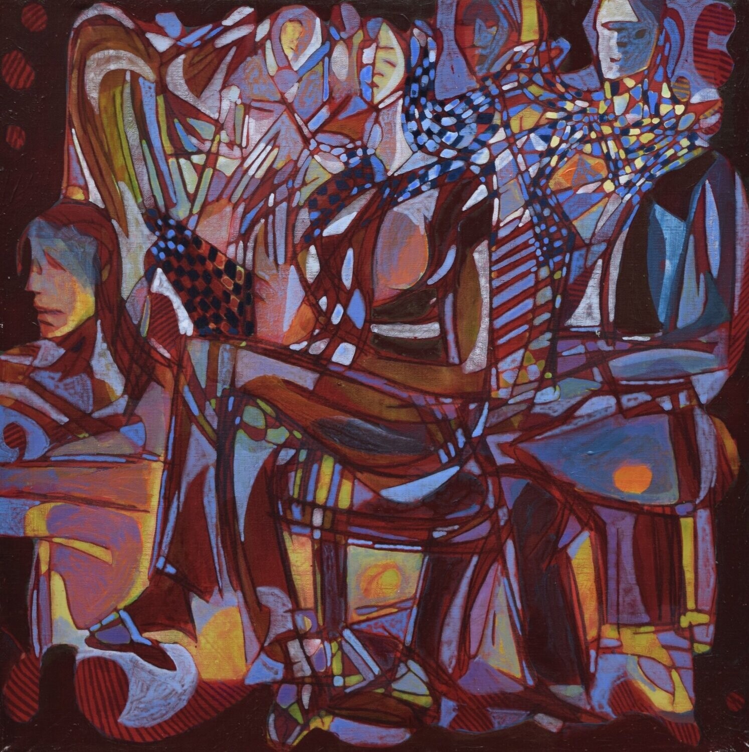 Human  -  Acryilc  Painting  // Size :  ca. 60 x 60 x 2 cm,