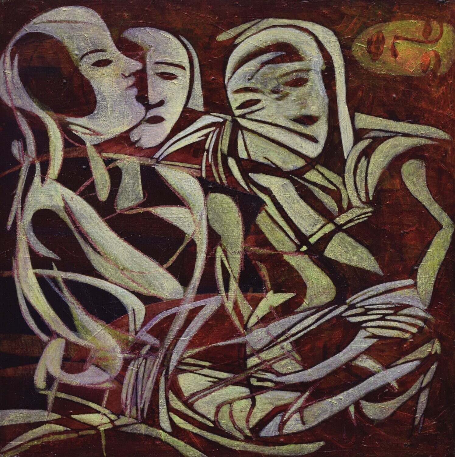 Human  -  Acryilc  Painting  // Size :  ca. 60 x 60 x 2 cm,