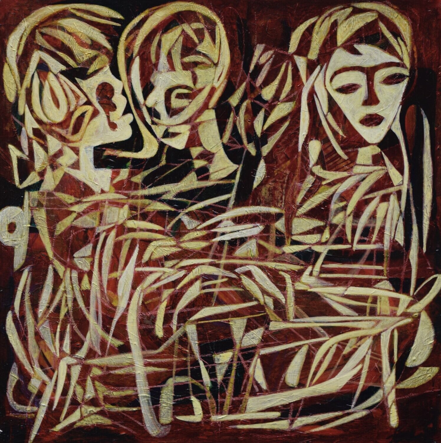 Human  -  Acryilc  Painting  // Size :  ca. 60 x 60 x 2 cm,