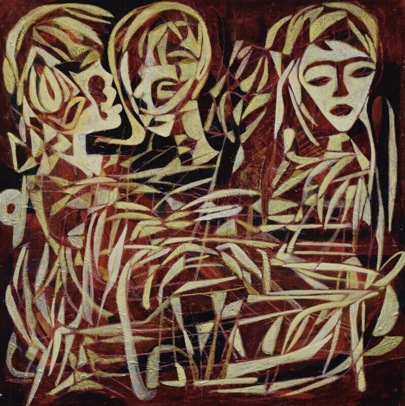 Human - Acryilc Painting // Size : ca. 60 x 60 x 2 cm, Human - Acryilc Painting // Size : ca. 60 x 60 x 2 cm,