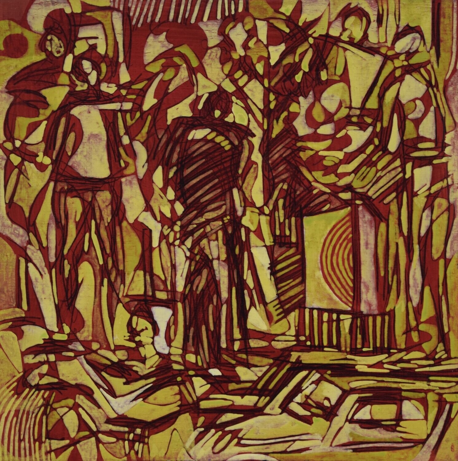 Human  -  Acryilc  Painting  // Size :  ca. 60 x 60 x 2 cm,