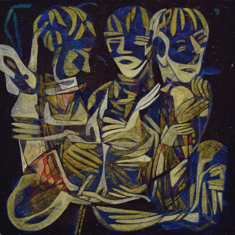 Human - Acryilc Painting // Size : ca. 60 x 60 x 2 cm, Human - Acryilc Painting // Size : ca. 60 x 60 x 2 cm,