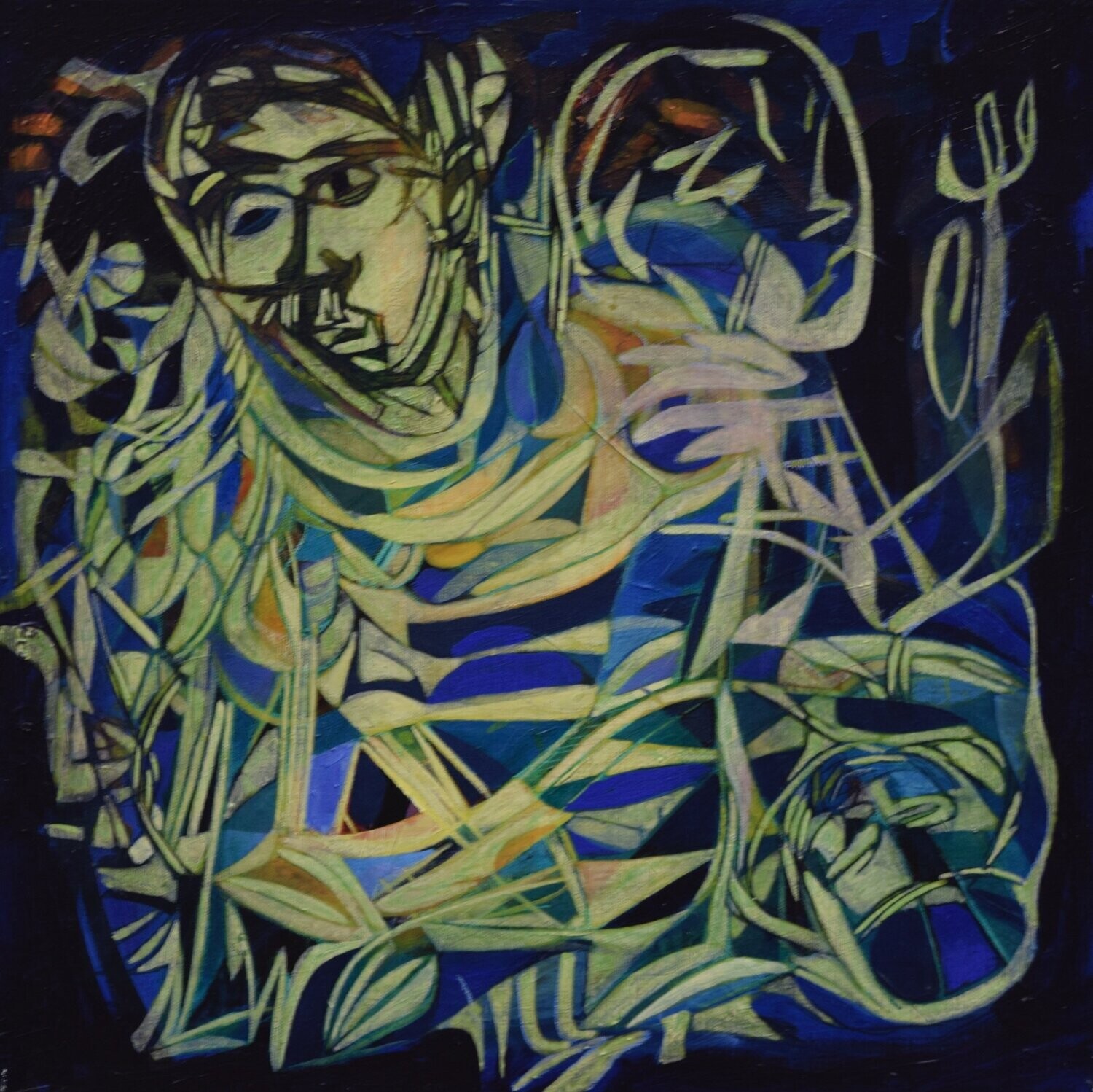 Human  -  Acryilc  Painting  // Size :  ca. 60 x 60 x 2 cm,