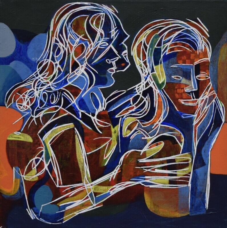 Human - Acryilc Painting // Size : ca. 60 x 60 x 2 cm, Human - Acryilc Painting // Size : ca. 60 x 60 x 2 cm,