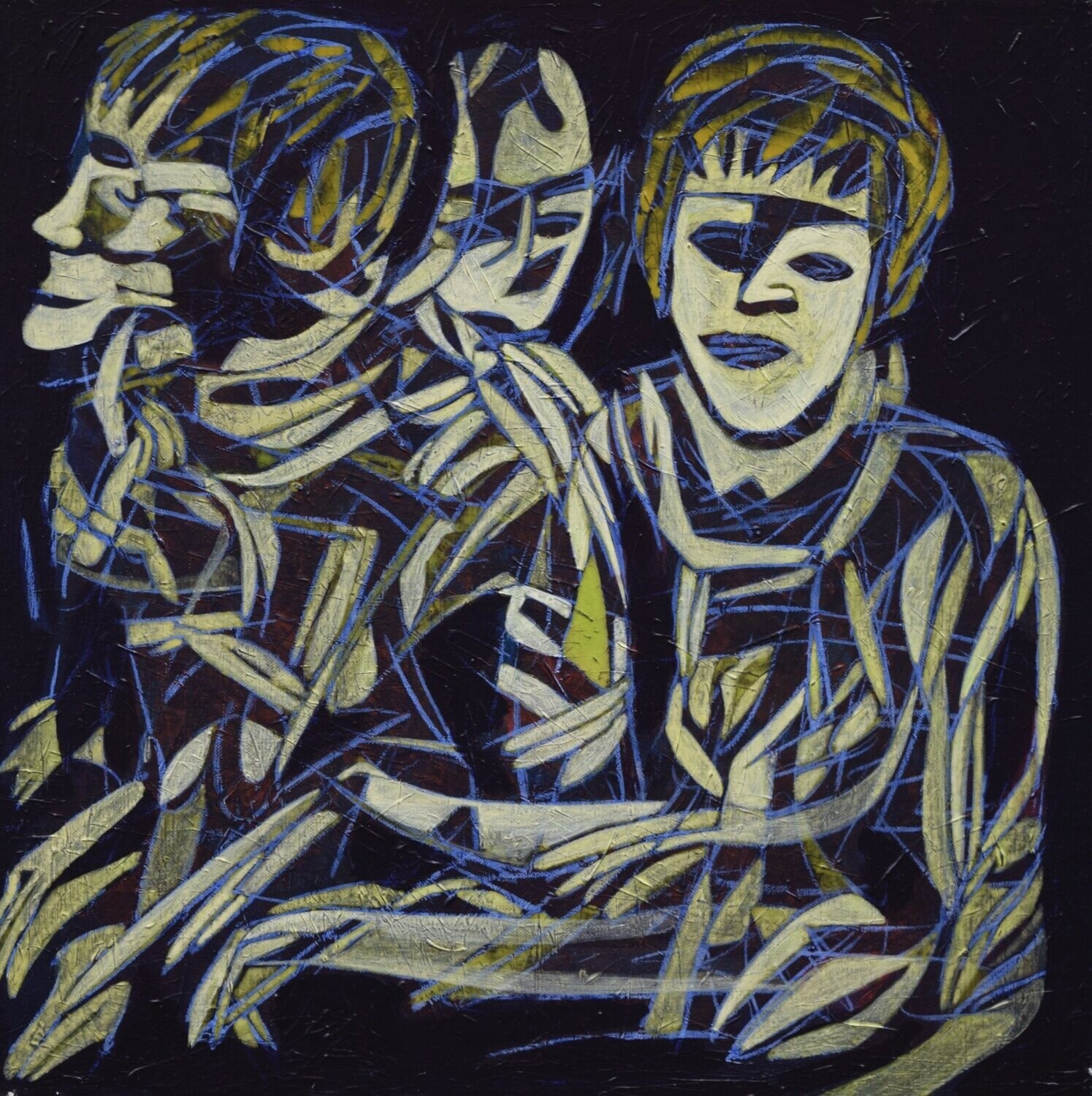 Human  -  Acryilc  Painting  // Size :  ca. 60 x 60 x 2 cm,