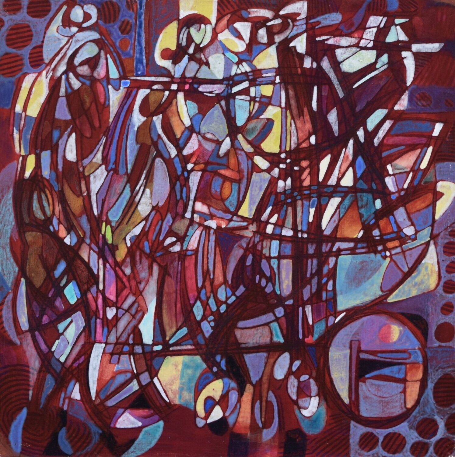Human  -  Acryilc  Painting  // Size :  ca. 60 x 60 x 2 cm,