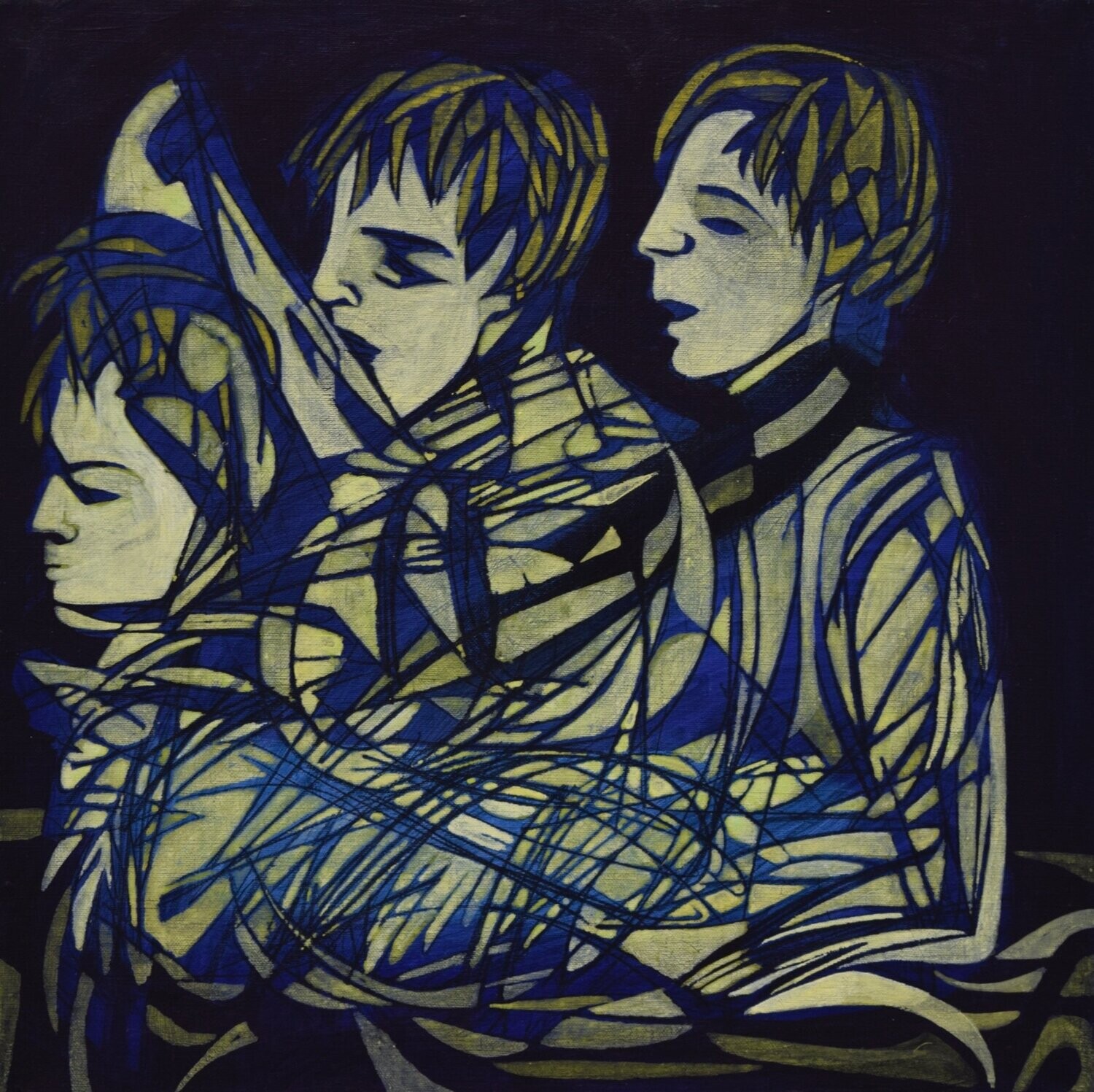 Human  -  Acryilc  Painting  // Size :  ca. 60 x 60 x 2 cm,