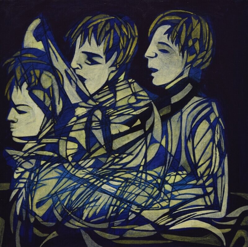 Human - Acryilc Painting // Size : ca. 60 x 60 x 2 cm, Human - Acryilc Painting // Size : ca. 60 x 60 x 2 cm,