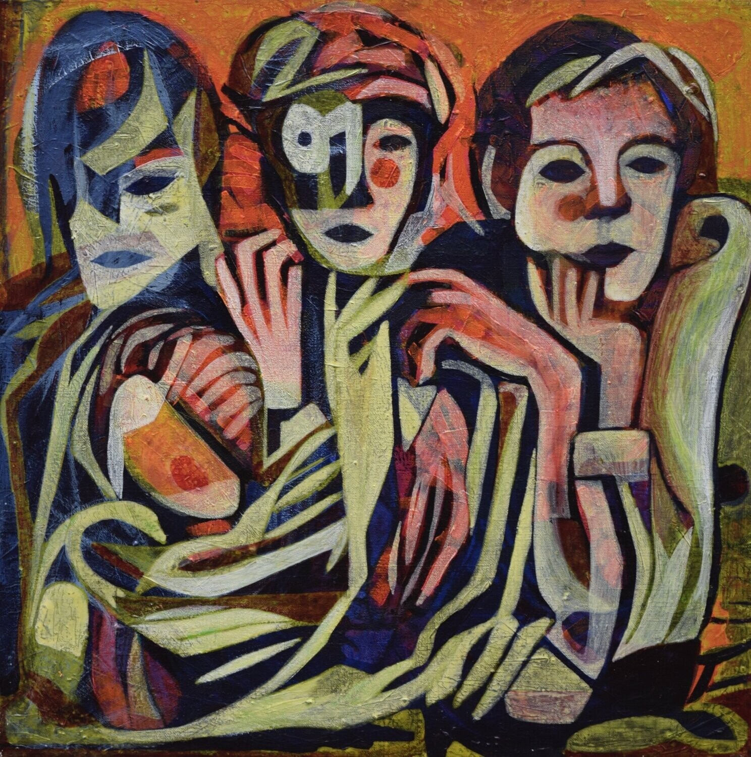 Human  -  Acryilc  Painting  // Size :  ca. 60 x 60 x 2 cm,