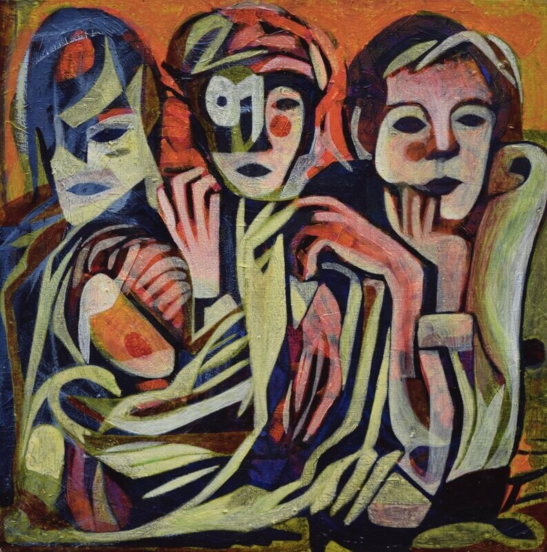 Human - Acryilc Painting // Size : ca. 60 x 60 x 2 cm, Human - Acryilc Painting // Size : ca. 60 x 60 x 2 cm,