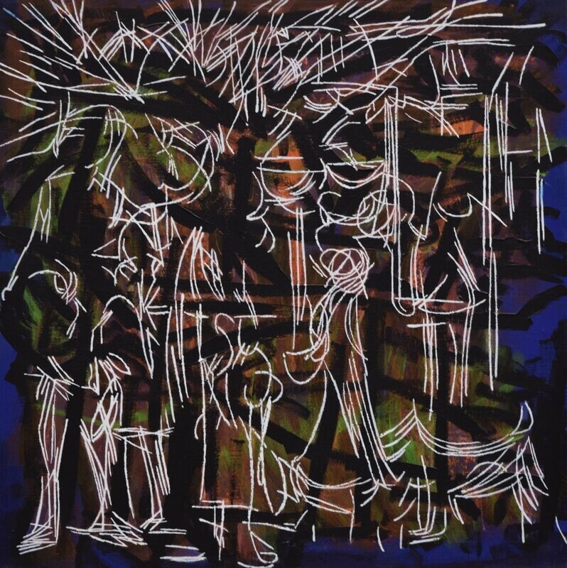Human - Acryilc Painting // Size : ca. 60 x 60 x 2 cm, Human - Acryilc Painting // Size : ca. 60 x 60 x 2 cm,