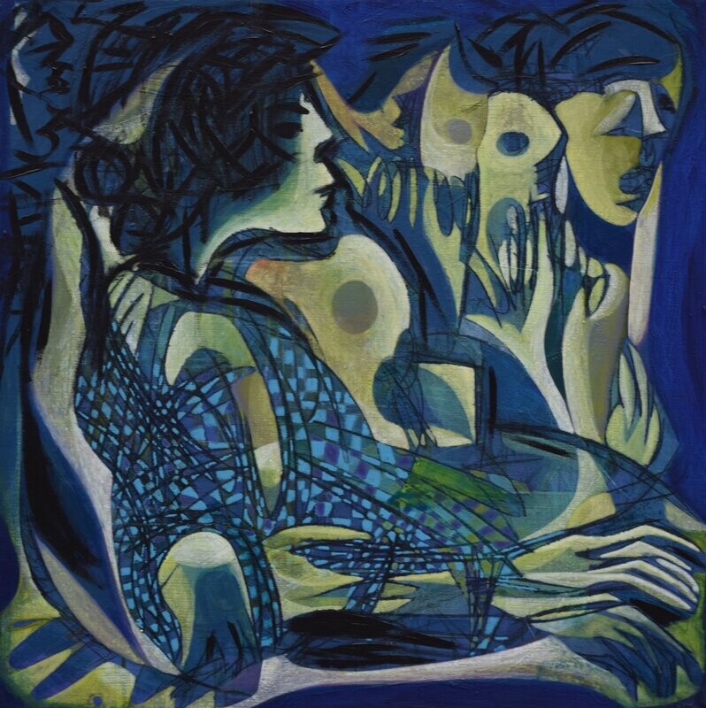 Human - Acryilc Painting // Size : ca. 60 x 60 x 2 cm, Human - Acryilc Painting // Size : ca. 60 x 60 x 2 cm,