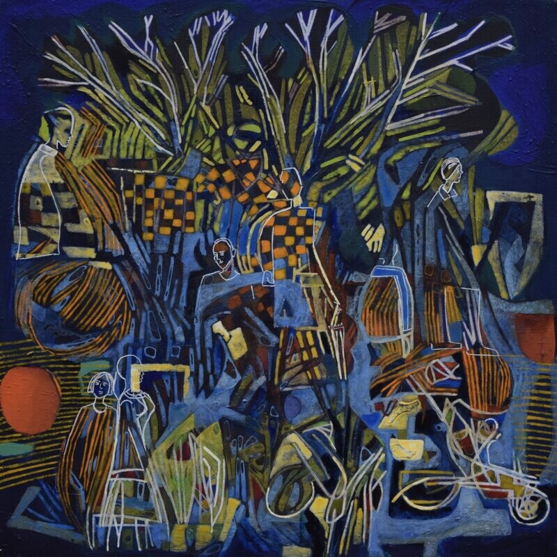 Human - Acryilc Painting // Size : ca. 60 x 60 x 2 cm, Human - Acryilc Painting // Size : ca. 60 x 60 x 2 cm,
