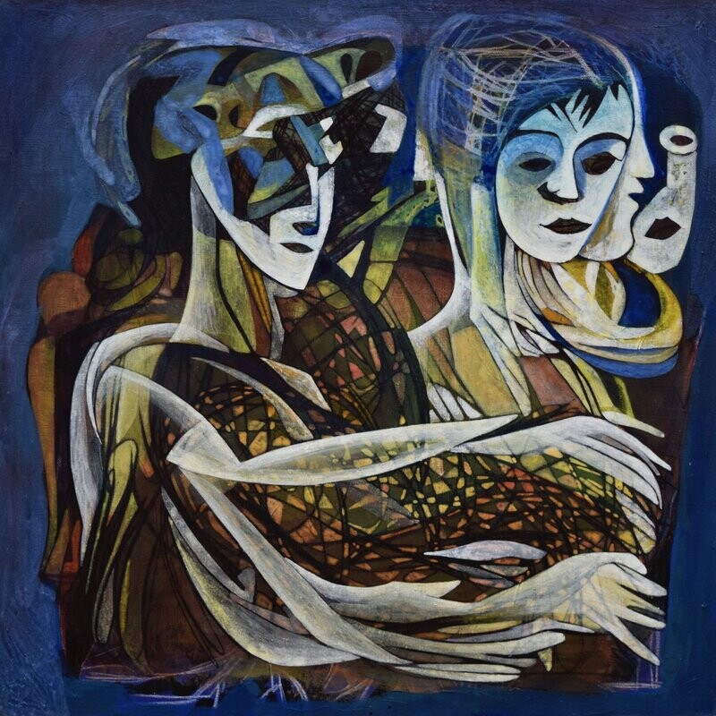 Human - Acryilc Painting // Size : ca. 60 x 60 x 2 cm, Human - Acryilc Painting // Size : ca. 60 x 60 x 2 cm,