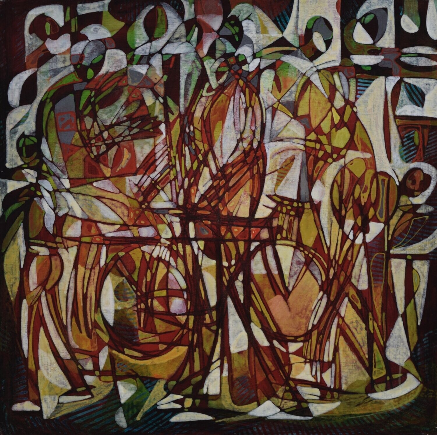 Human  -  Acryilc  Painting  // Size :  ca. 60 x 60 x 2 cm,