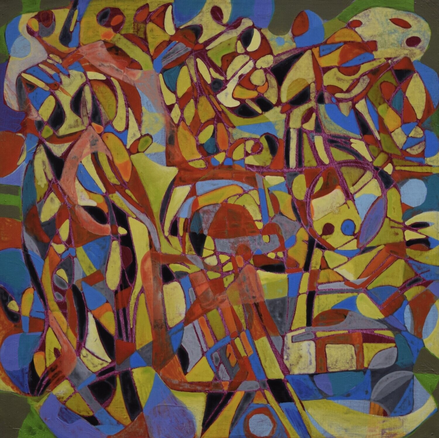 Human  -  Acryilc  Painting  // Size :  ca. 60 x 60 x 2 cm,