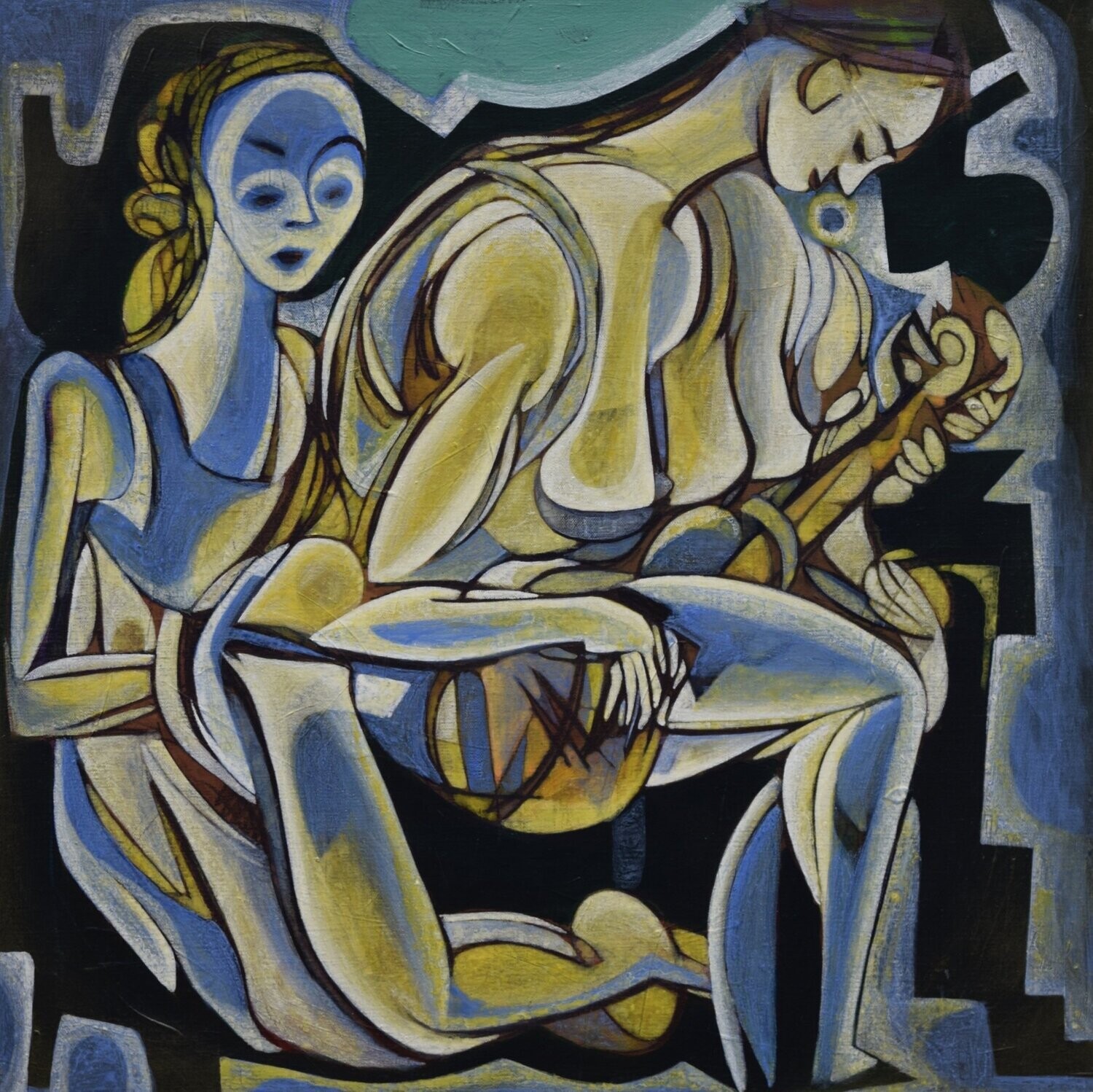 Human  -  Acryilc  Painting  // Size :  ca. 60 x 60 x 2 cm,