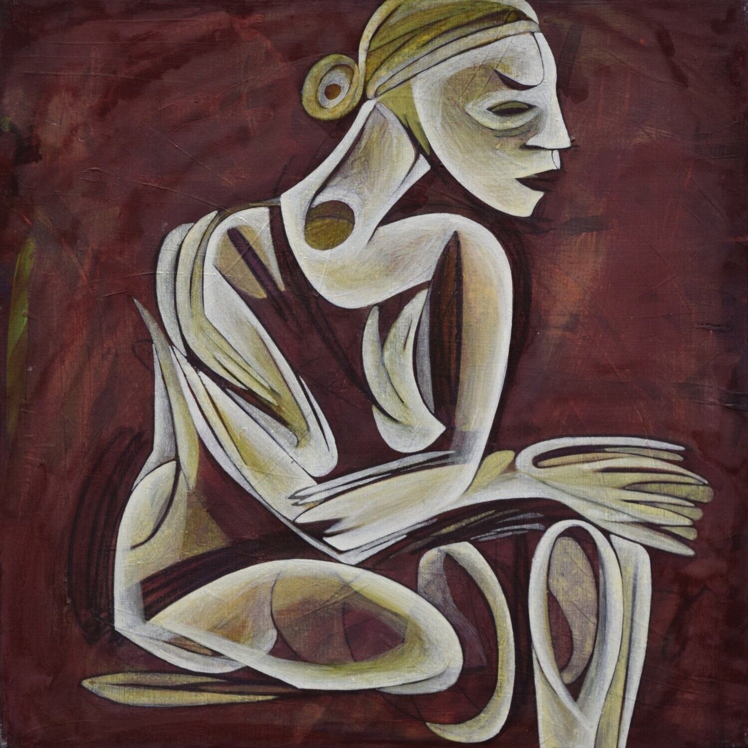 Human  -  Acryilc  Painting  // Size :  ca. 60 x 60 x 2 cm,