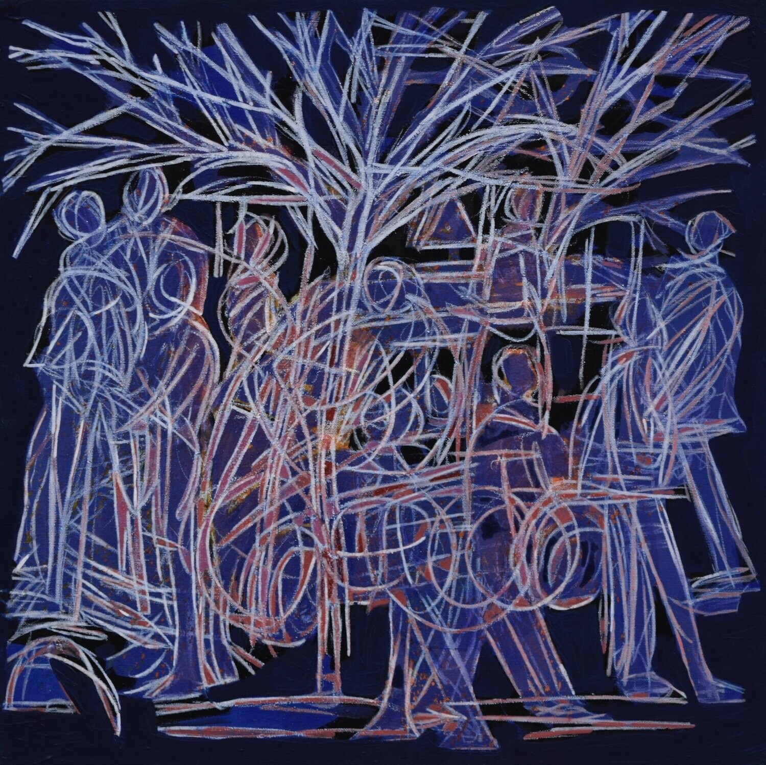 Human  -  Acryilc  Painting  // Size :  ca. 60 x 60 x 2 cm,