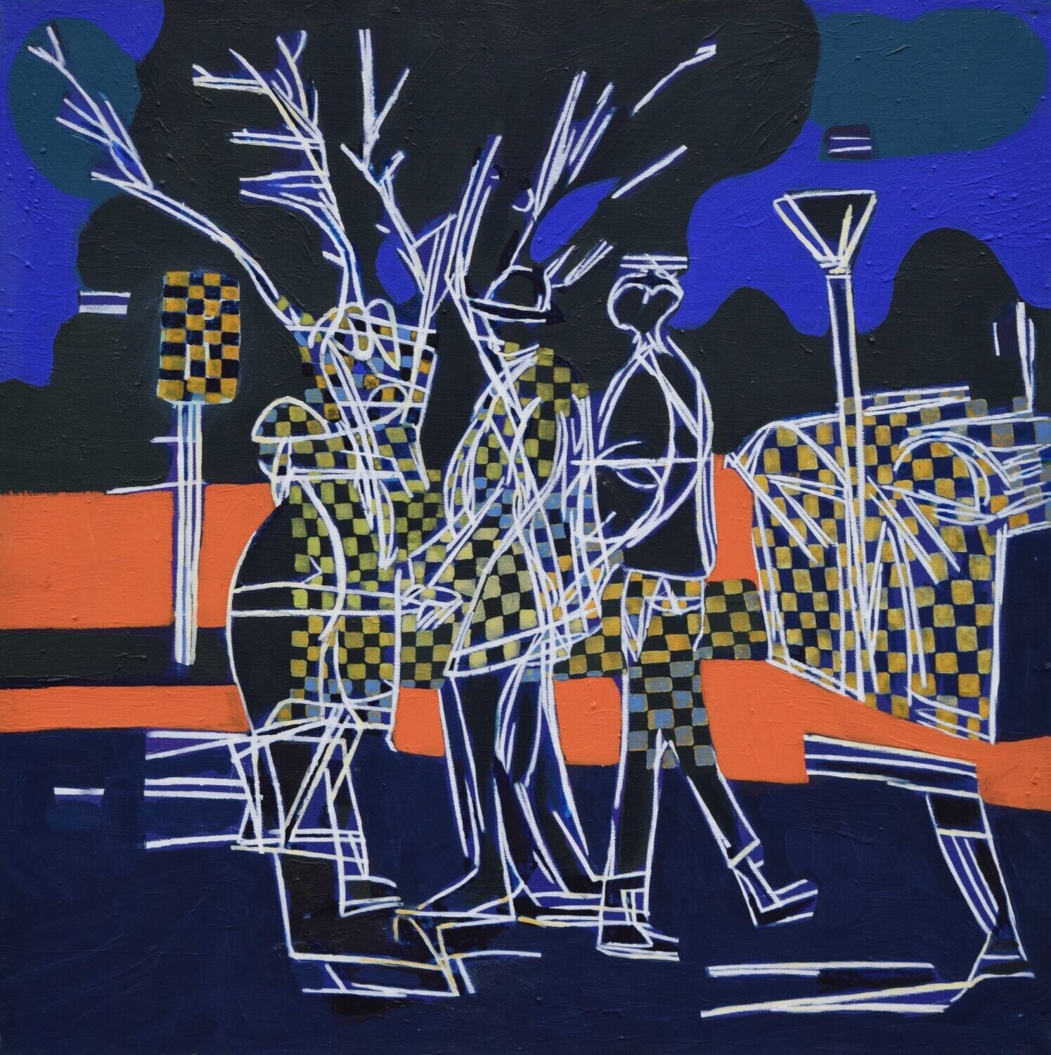 Human  -  Acryilc  Painting  // Size :  ca. 60 x 60 x 2 cm,