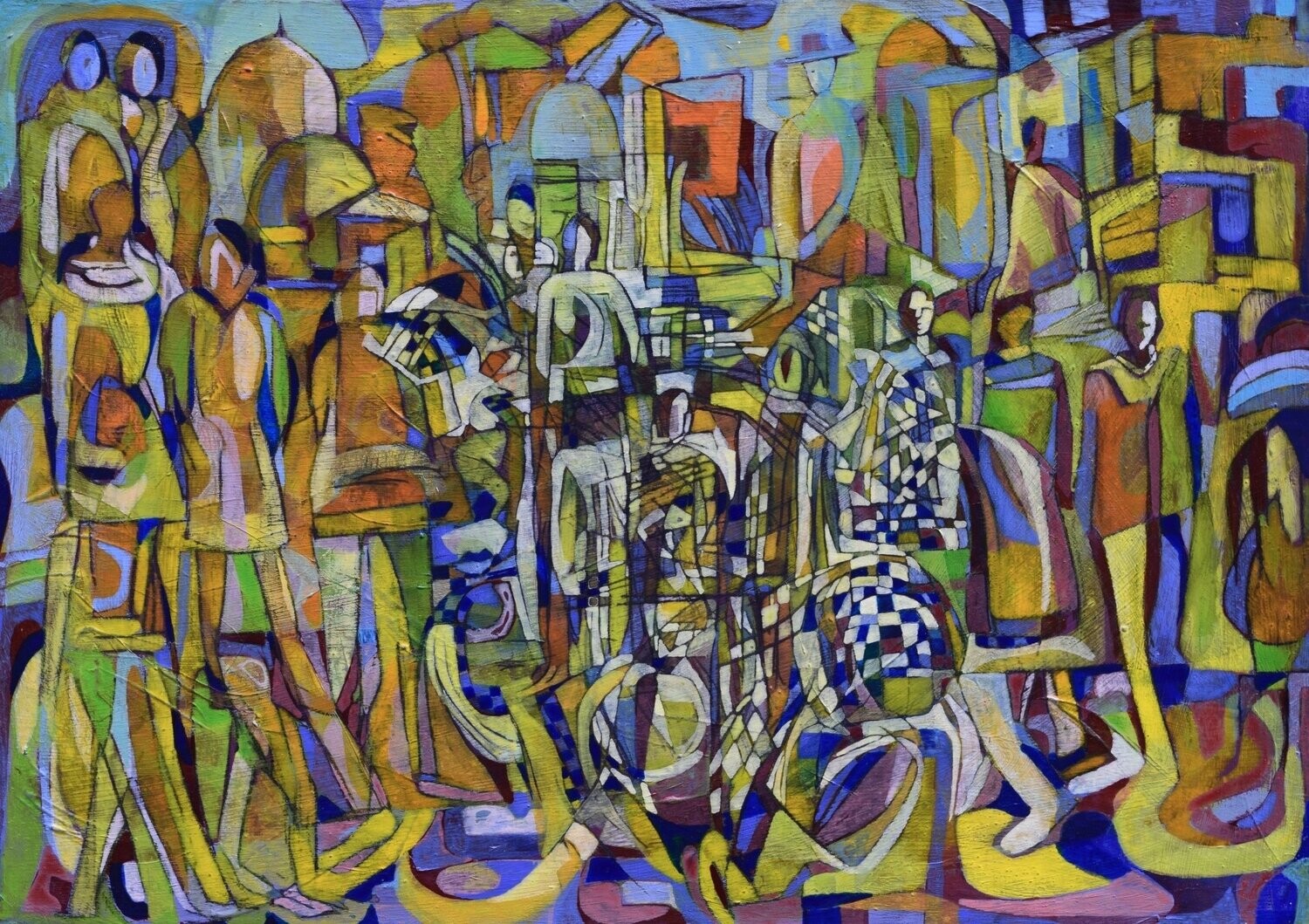 Museumsinsel -  Acryilc  Painting  // Size :  ca. 50 x 70 x 2 cm,