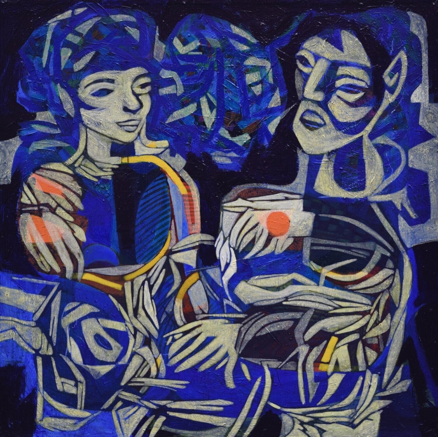 Human  -  Acryilc  Painting  // Size :  ca. 60 x 60 x 2 cm,