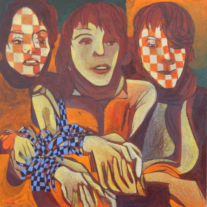 Human - Acryilc Painting // Size : ca. 60 x 60 x 2 cm, Human - Acryilc Painting // Size : ca. 60 x 60 x 2 cm,