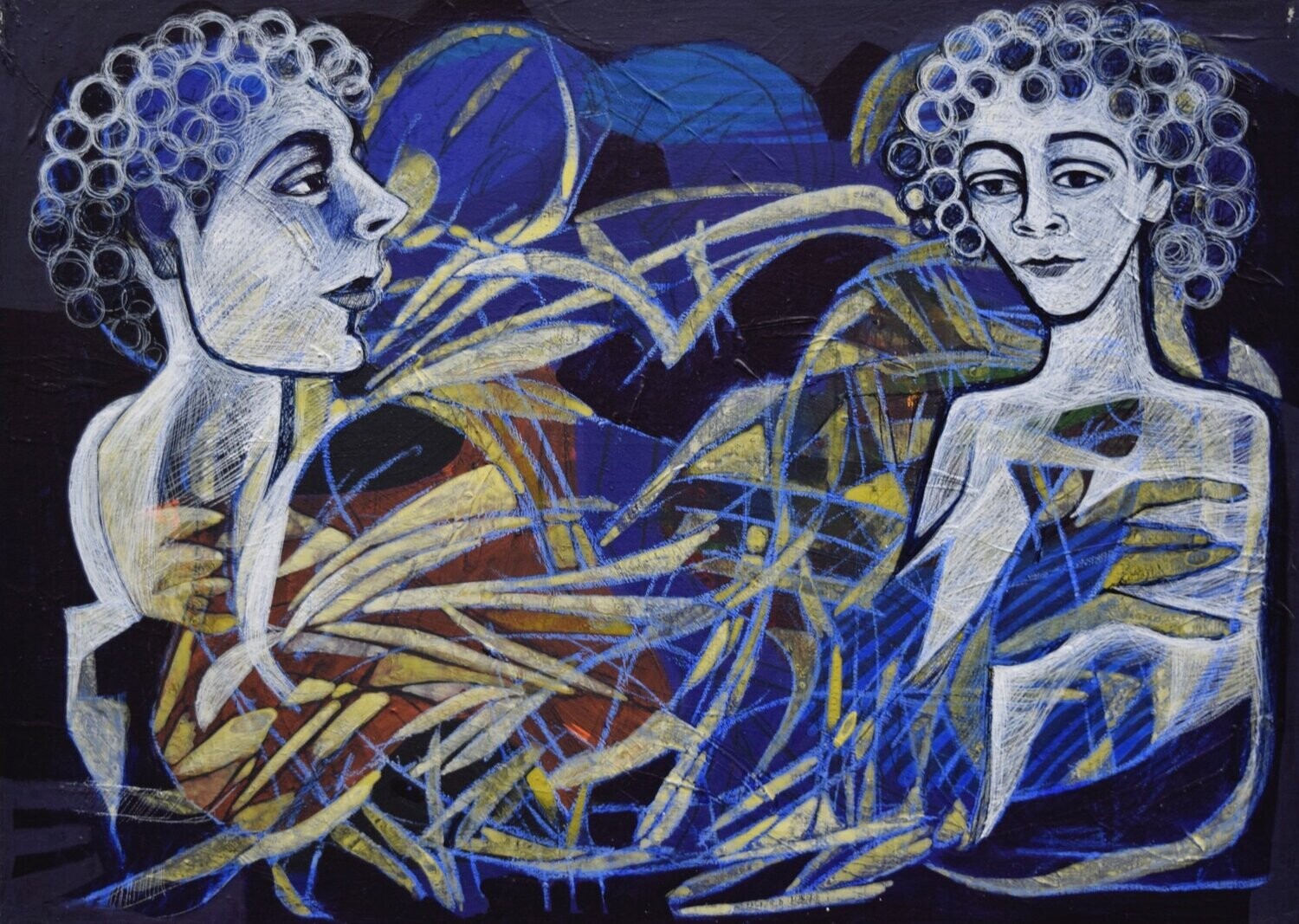 Museumsinsel -  Acryilc  Painting  // Size :  ca. 50 x 70 x 2 cm,