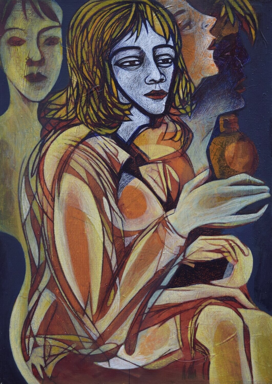 Museumsinsel -  Acryilc  Painting  // Size :  ca. 50 x 70 x 2 cm,