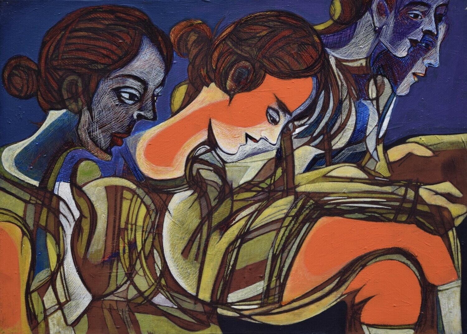 Museumsinsel -  Acryilc  Painting  // Size :  ca. 50 x 70 x 2 cm,