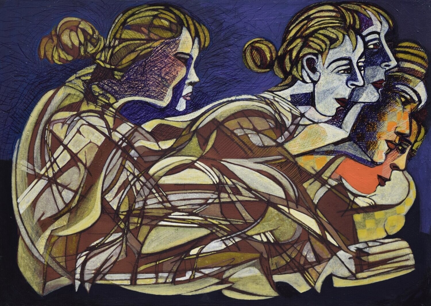 Museumsinsel -  Acryilc  Painting  // Size :  ca. 50 x 70 x 2 cm,