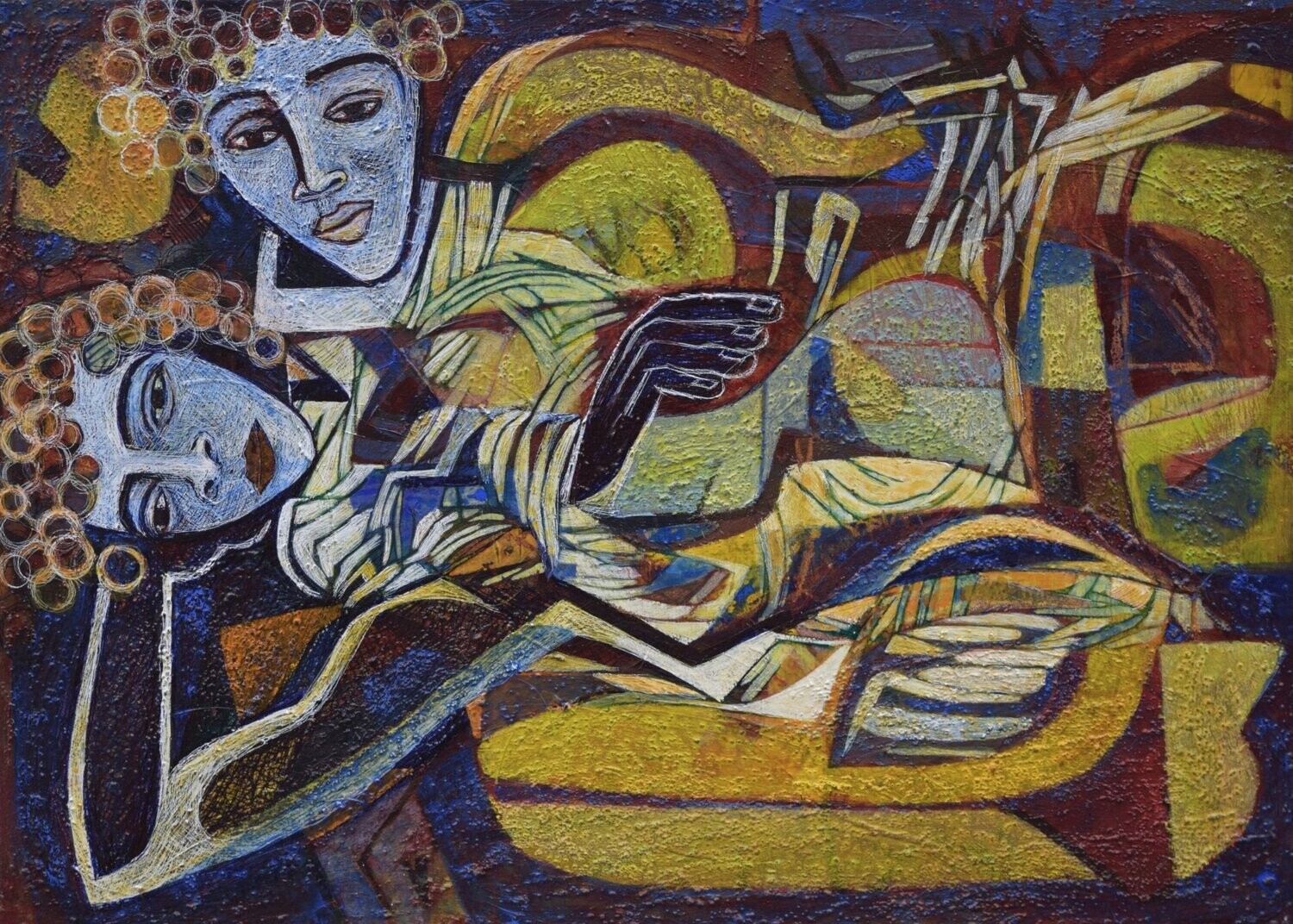 Museumsinsel -  Acryilc  Painting  // Size :  ca. 50 x 70 x 2 cm,