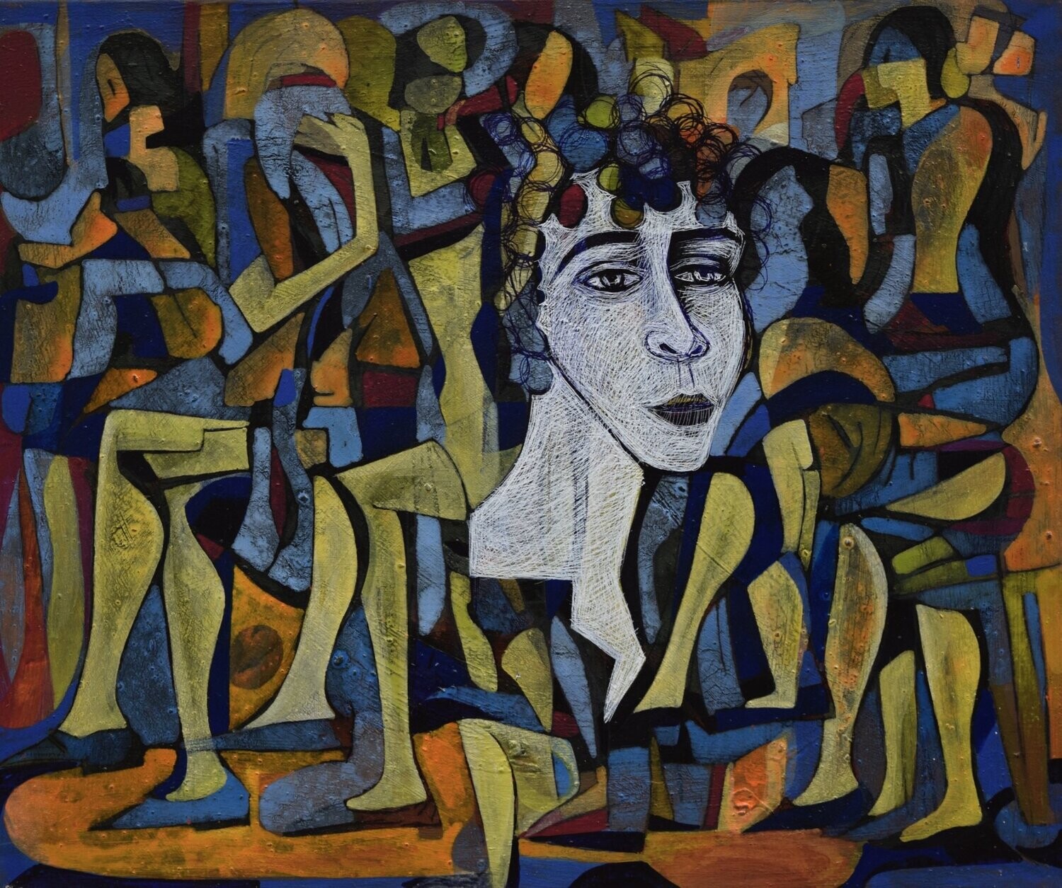 Museumsinsel -  Acryilc  Painting  // Size :  ca. 50 x 60 x 2 cm,