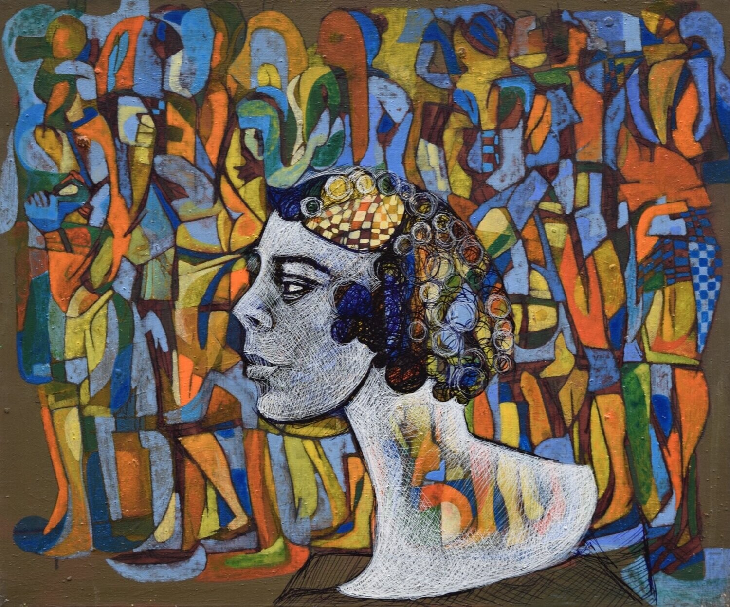 Museumsinsel -  Acryilc  Painting  // Size :  ca. 50 x 60 x 2 cm,