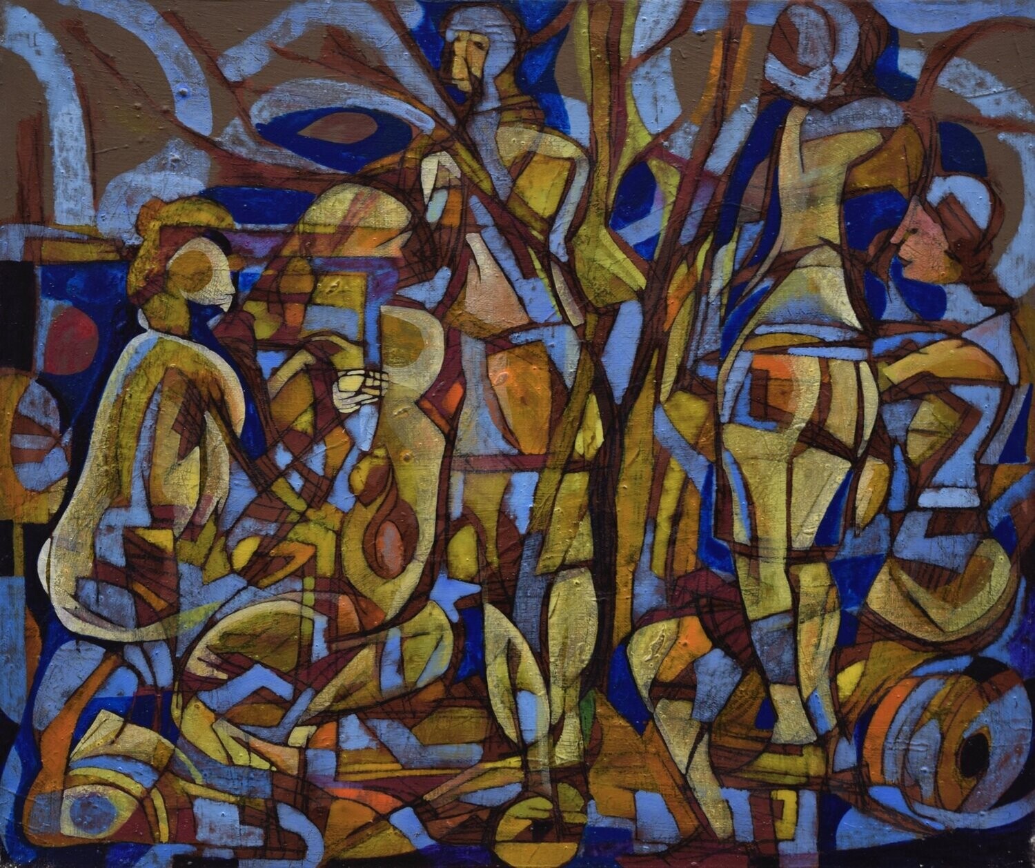 Museumsinsel -  Acryilc  Painting  // Size :  ca. 50 x 60 x 2 cm,