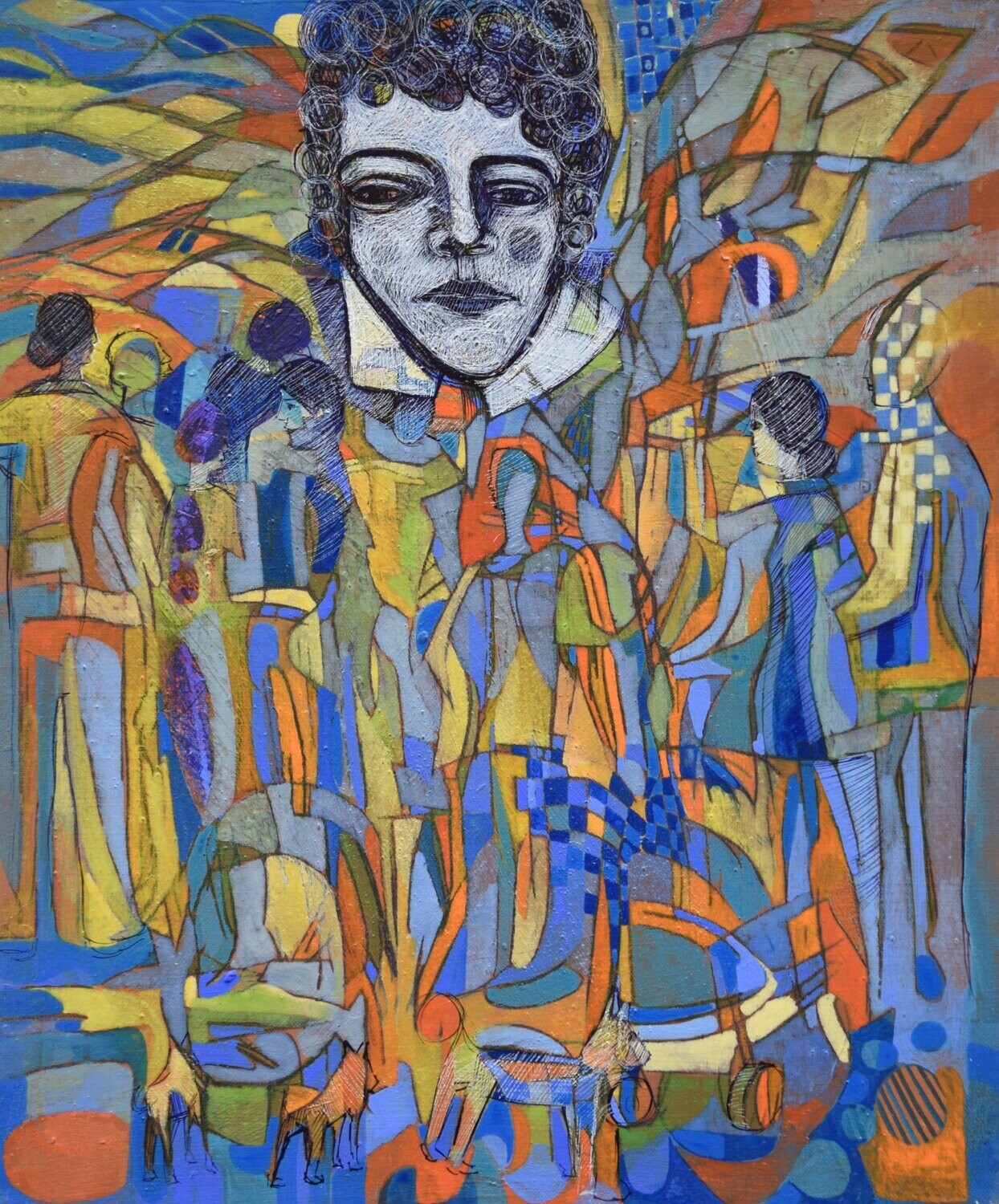 Museumsinsel -  Acryilc  Painting  // Size :  ca. 50 x 60 x 2 cm,