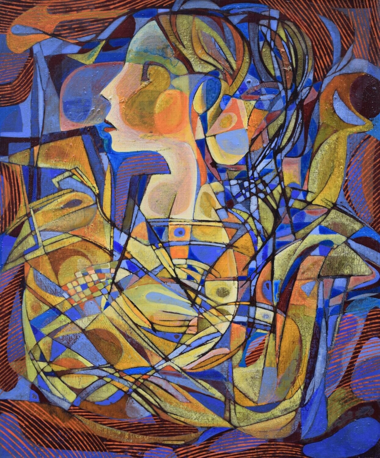 Museumsinsel -  Acryilc  Painting  // Size :  ca. 50 x 60 x 2 cm,
