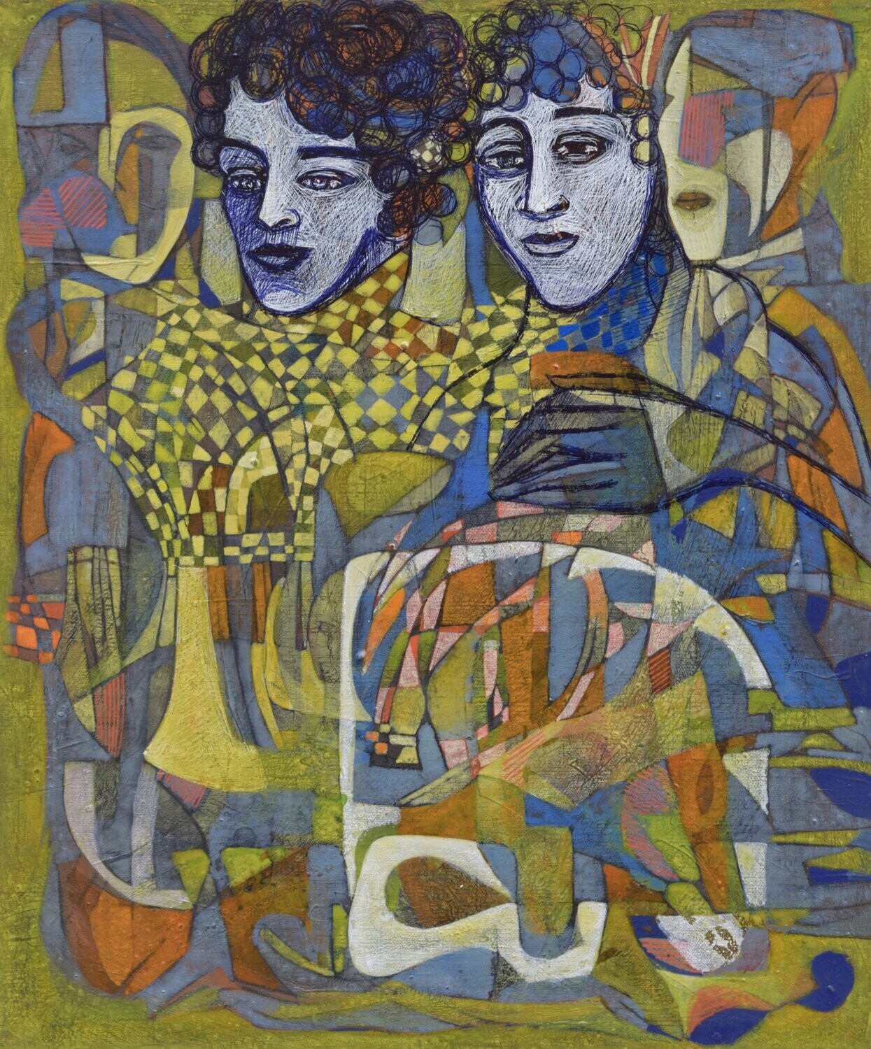 Museumsinsel -  Acryilc  Painting  // Size :  ca. 50 x 60 x 2 cm,