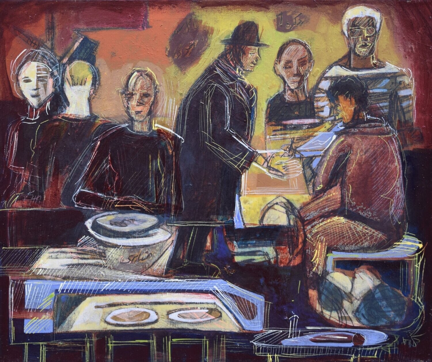 Museumsinsel -  Acryilc  Painting  // Size :  ca. 50 x 60 x 2 cm,