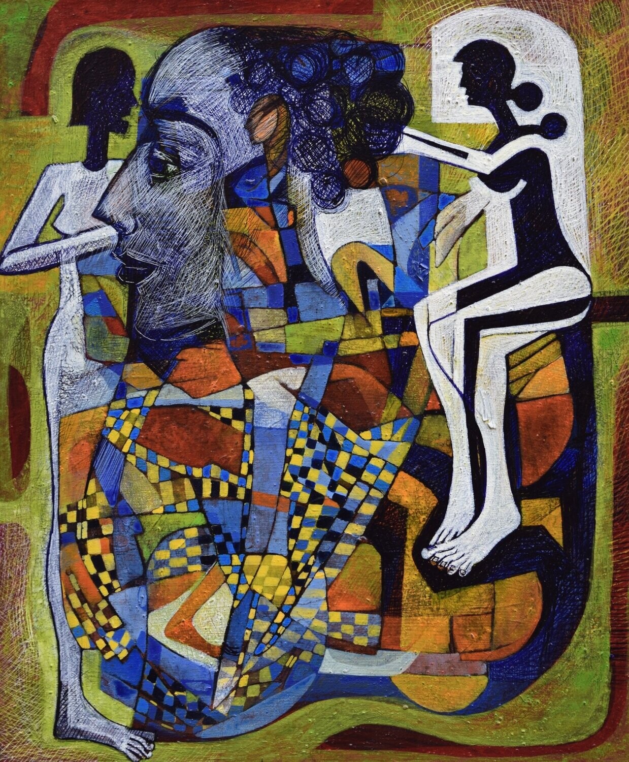 Museumsinsel -  Acryilc  Painting  // Size :  ca. 50 x 60 x 2 cm,