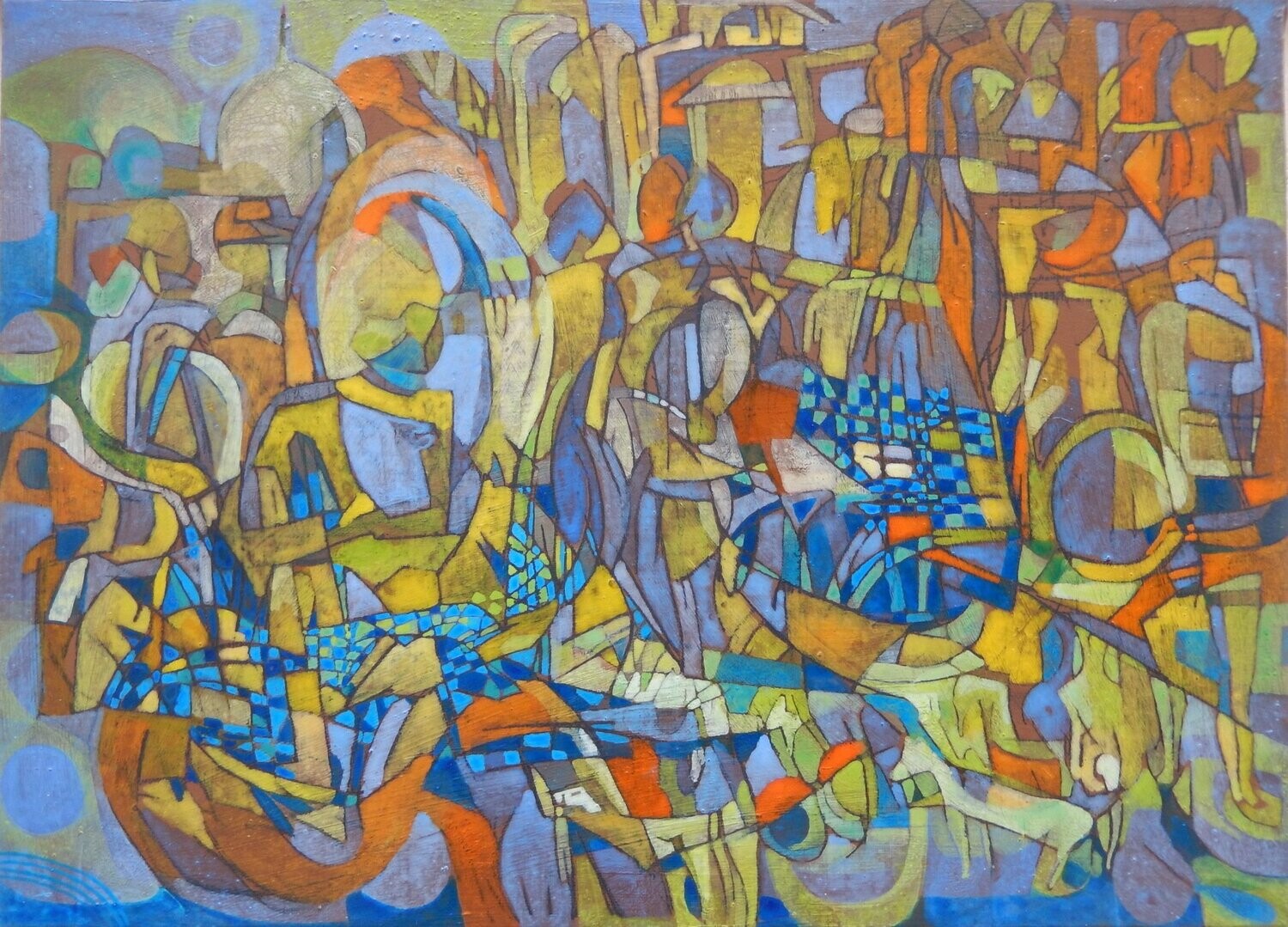 Museumsinsel -  Acryilc  Painting  // Size :  ca. 50 x 70 x 2 cm,